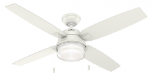  59240 - Hunter 52 inch Ocala Fresh White Damp Rated Ceiling Fan with LED Light Kit and Pull Chain