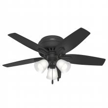  52393 - Hunter 42 inch Newsome Matte Black Low Profile Ceiling Fan with LED Light Kit and Pull Chain