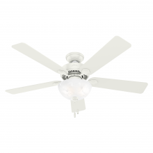  50908 - Hunter 52 inch Swanson Fresh White Ceiling Fan with LED Light Kit and Pull Chain