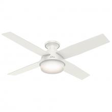  59242 - Hunter 52 inch Dempsey Fresh White Low Profile Ceiling Fan with LED Light Kit and Handheld Remote