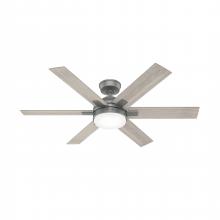  51878 - Hunter 52 inch Georgetown Matte Silver Ceiling Fan with LED Light Kit and Handheld Remote