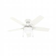  52488 - Hunter 44 inch Anisten Fresh White Ceiling Fan with LED Light Kit and Pull Chain
