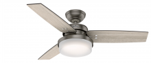  50393 - Hunter 44 inch Sentinel Brushed Slate Ceiling Fan with LED Light Kit and Handheld Remote