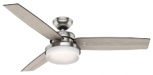  59157 - Hunter 52 inch Sentinel Brushed Nickel Ceiling Fan with LED Light Kit and Handheld Remote