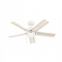  51708 - Hunter 44 inch Erling Matte White Ceiling Fan with LED Light Kit and Pull Chain