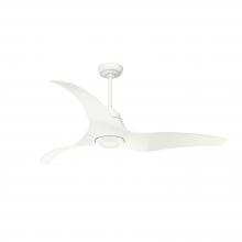  52439 - Hunter 60 inch Arwen Porcelain White Damp Rated Ceiling Fan with LED Light Kit and Handheld Remote