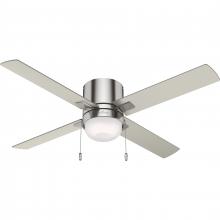  50953 - Hunter 52 inch Minikin Brushed Nickel Low Profile Ceiling Fan with LED Light Kit and Pull Chain