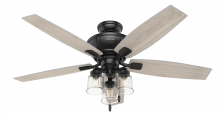  50403 - Hunter 52 inch Charlotte Matte Black Ceiling Fan with LED Light Kit and Pull Chain