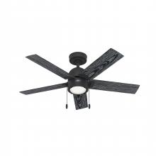  51707 - Hunter 44 inch Erling Matte Black Ceiling Fan with LED Light Kit and Pull Chain