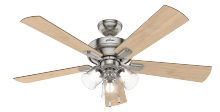  54206 - Hunter 52 inch Crestfield Brushed Nickel Ceiling Fan with LED Light Kit and Pull Chain