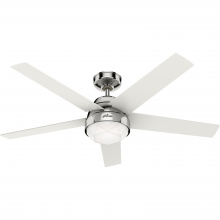  50969 - Hunter 52 inch Garland Polished Nickel Ceiling Fan with LED Light Kit and Wall Control