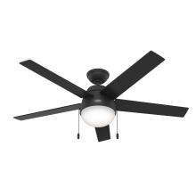  52385 - Hunter 52 inch Anslee Matte Black Ceiling Fan with LED Light Kit and Pull Chain