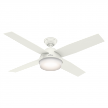  59252 - Hunter 52 inch Dempsey Fresh White Damp Rated Ceiling Fan with LED Light Kit and Handheld Remote