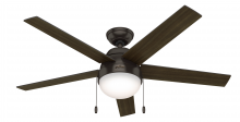  50232 - Hunter 52 inch Anslee Premier Bronze Ceiling Fan with LED Light Kit and Pull Chain