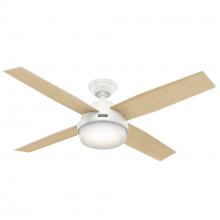  59217 - Hunter 52 inch Dempsey Fresh White Ceiling Fan with LED Light Kit and Handheld Remote