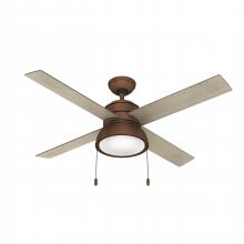  51036 - Hunter 52 inch Loki Weathered Copper Ceiling Fan with LED Light Kit and Pull Chain