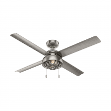  51470 - Hunter 52 inch Spring Mill Painted Galvanized Damp Rated Ceiling Fan with LED Light Kit and Pull Cha