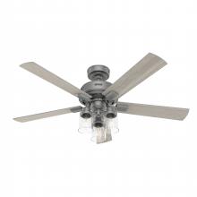 51855 - Hunter 52 inch Hartland Matte Silver Ceiling Fan with LED Light Kit and Handheld Remote