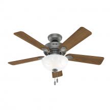  52780 - Hunter 44 inch Swanson Matte Silver Ceiling Fan with LED Light Kit and Pull Chain