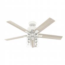  52312 - Hunter 52 inch Wi-Fi Techne Matte White Ceiling Fan with LED Light Kit and Handheld Remote