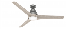 50008 - Hunter 60 inch Lakemont Matte Silver Damp Rated Ceiling Fan with LED Light Kit and Handheld Remote