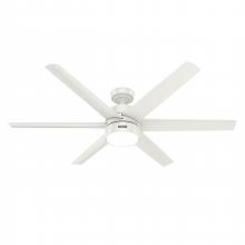  51476 - Hunter 60 inch Solaria Fresh White Damp Rated Ceiling Fan with LED Light Kit and Wall Control