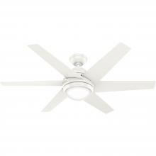  50977 - Hunter 52 inch Sotto Fresh White Ceiling Fan with LED Light Kit and Handheld Remote