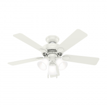  50885 - Hunter 44 inch Swanson Fresh White Ceiling Fan with LED Light Kit and Pull Chain