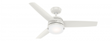  54211 - Hunter 48 inch Midtown Fresh White Ceiling Fan with LED Light Kit and Handheld Remote