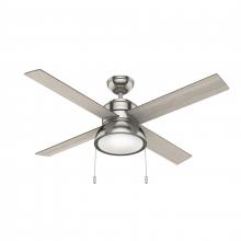  51032 - Hunter 52 inch Loki Brushed Nickel Ceiling Fan with LED Light Kit and Pull Chain