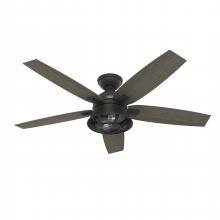  51579 - Hunter 52 inch Hampshire Matte Black Ceiling Fan with LED Light Kit and Handheld Remote
