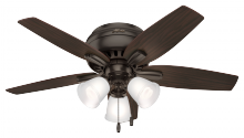  51078 - Hunter 42 inch Newsome Premier Bronze Low Profile Ceiling Fan with LED Light Kit and Pull Chain