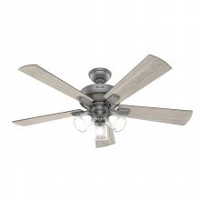  51857 - Hunter 52 inch Crestfield Matte Silver Ceiling Fan with LED Light Kit and Handheld Remote