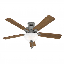  50909 - Hunter 52 inch Swanson Matte Silver Ceiling Fan with LED Light Kit and Pull Chain