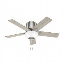  51587 - Hunter 44 inch Fitzgerald Brushed Nickel Low Profile Ceiling Fan with LED Light Kit and Pull Chain