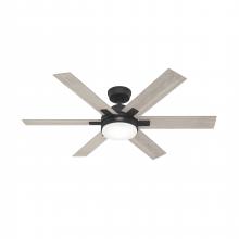  51879 - Hunter 52 inch Georgetown Matte Black Ceiling Fan with LED Light Kit and Handheld Remote