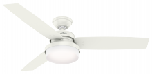 59169 - Hunter 52 inch Sentinel Fresh White Ceiling Fan with LED Light Kit and Handheld Remote
