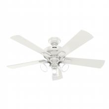  51859 - Hunter 52 inch Crestfield Fresh White Ceiling Fan with LED Light Kit and Handheld Remote