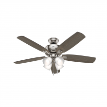  53216 - Hunter 52 inch Amberlin Brushed Nickel Ceiling Fan with LED Light Kit and Pull Chain