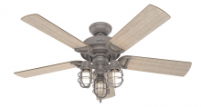  50410 - Hunter 52 inch Starklake Quartz Grey Damp Rated Ceiling Fan with LED Light Kit and Pull Chain
