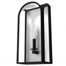  19730 - Hunter Dukestown Natural Black Iron and Silver Leaf 1 Light Sconce Wall Light Fixture
