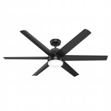  51875 - Hunter 60 inch Skysail Matte Black WeatherMax Indoor / Outdoor Ceiling Fan with LED Light Kit and Wa