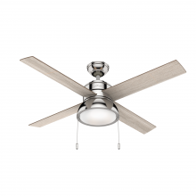  54153 - Hunter 52 inch Loki Polished Nickel Ceiling Fan with LED Light Kit and Pull Chain