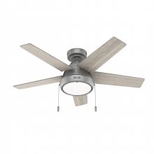  51384 - Hunter 44 inch Burroughs Matte Silver Ceiling Fan with LED Light Kit and Pull Chain