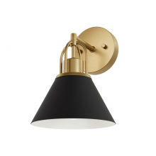  13166 - Hunter Carrington Isle Matte Black and Luxe Gold 1 Light Sconce Wall Light Fixture