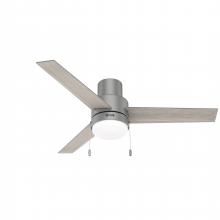  52377 - Hunter 52 inch Brunner Matte Silver Low Profile Ceiling Fan with LED Light Kit and Pull Chain