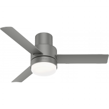  51475 - Casablanca 44 inch Gilmour Matte Silver Low Profile Damp Rated Ceiling Fan with LED Light Kit and Ha