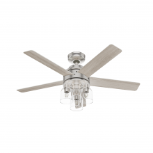  52651 - Hunter 52 inch Lochemeade Brushed Nickel Ceiling Fan with LED Light Kit and Handheld Remote
