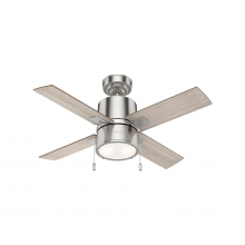  53432 - Hunter 42 inch Beck Brushed Nickel Ceiling Fan with LED Light Kit and Pull Chain