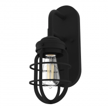 Hunter 19668 - Hunter Starklake Natural Black Iron 1 Light Medium Sconce Wall Light Fixture